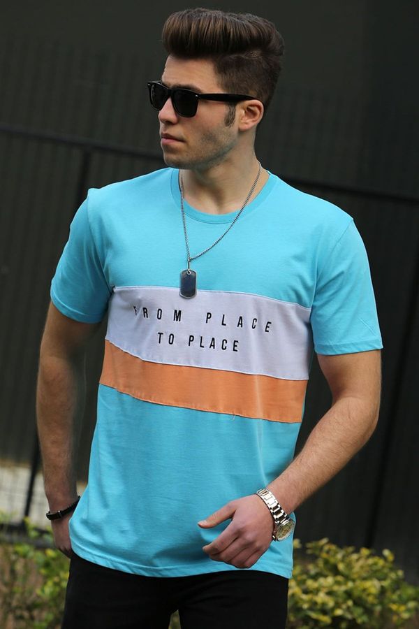 Madmext Madmext Printed Men's Turquoise T-Shirt 4499