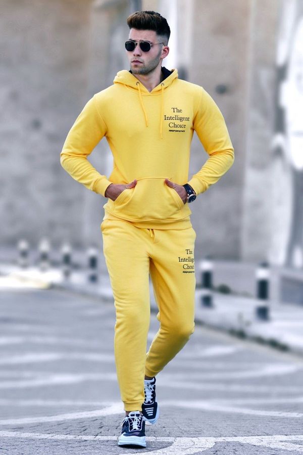 Madmext Madmext Printed Men's Yellow Tracksuits 4725