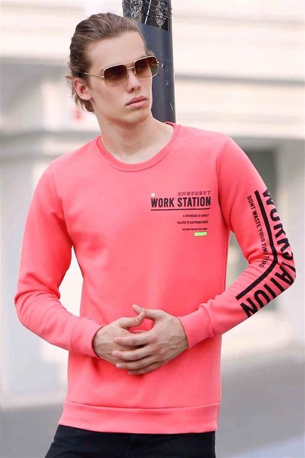 Madmext Madmext Printed Pink Sweatshirt 4161