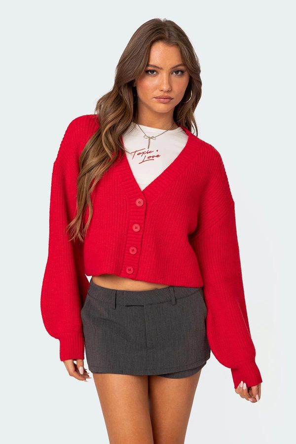 Madmext Madmext Red Buttoned Knitwear Sweater Cardigan