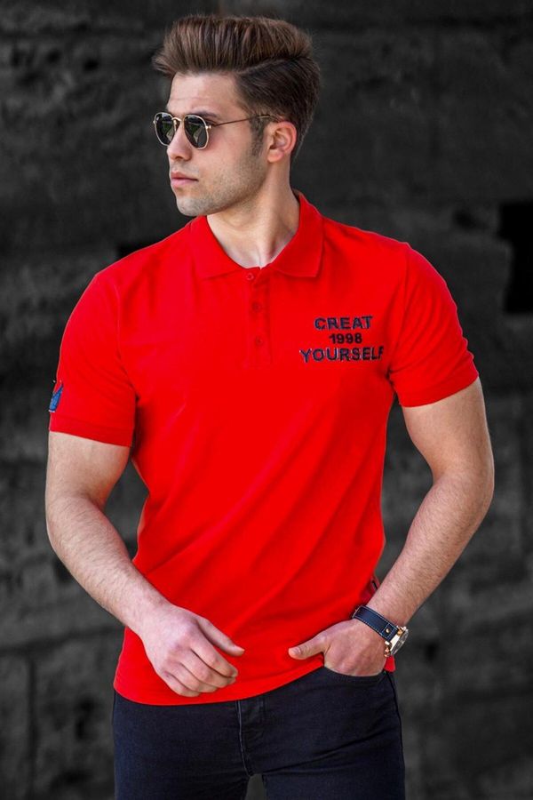 Madmext Madmext Red Polo-Collar Men's T-Shirt 5247