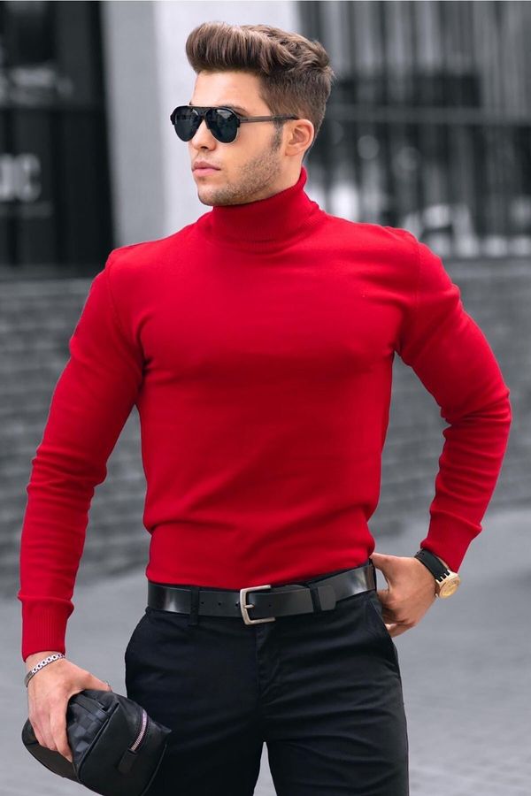 Madmext Madmext Red Turtleneck Sweater 4656