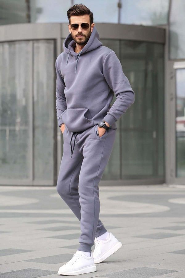 Madmext Madmext Smoked Hooded Basic Tracksuit Set 5905