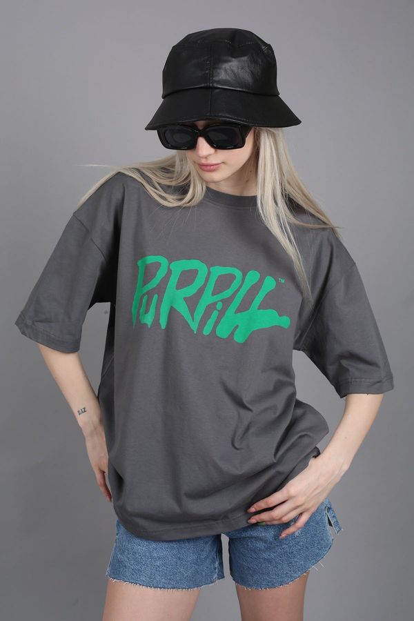 Madmext Madmext Smoked Printed Oversized T-Shirt