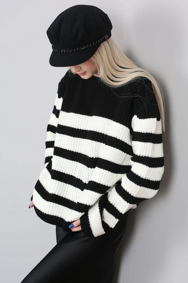 Madmext Madmext Women's Black Striped Sweater