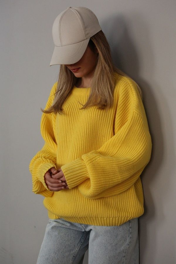 Madmext Madmext Yellow Basic Knitwear Sweater