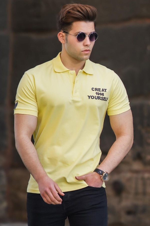 Madmext Madmext Yellow Polo-Collar Men's T-Shirt 5247