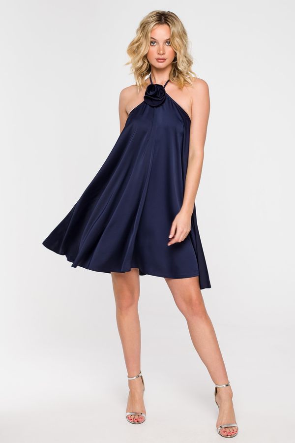 Makover Makover Woman's Dress K154 Navy Blue