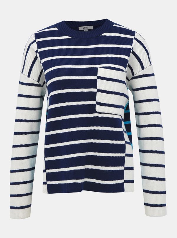 M&Co M&amp;Co White-Blue Striped Sweater