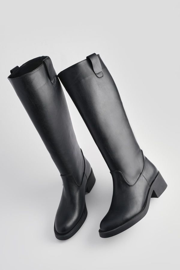 Marjin Marjin Women's Calf-length Closed Daily Boots Overas Black
