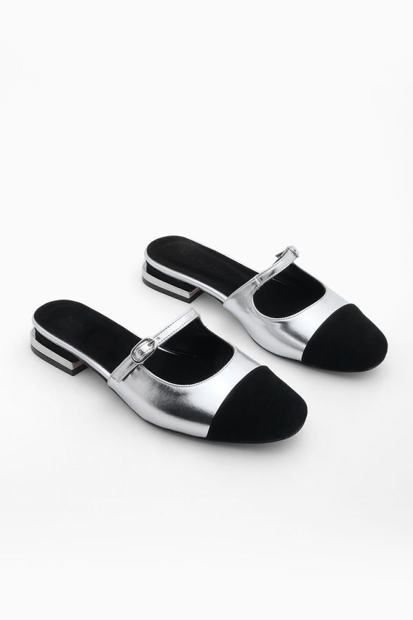 Marjin Marjin Women's Closed Heel Slippers Tosya Silver