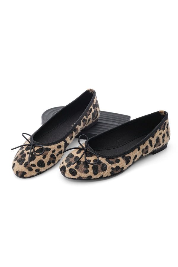 Marjin Marjin Women's Daily Ballet Flats Round Nose Ballerina Ballet Flats Adusa Leopard