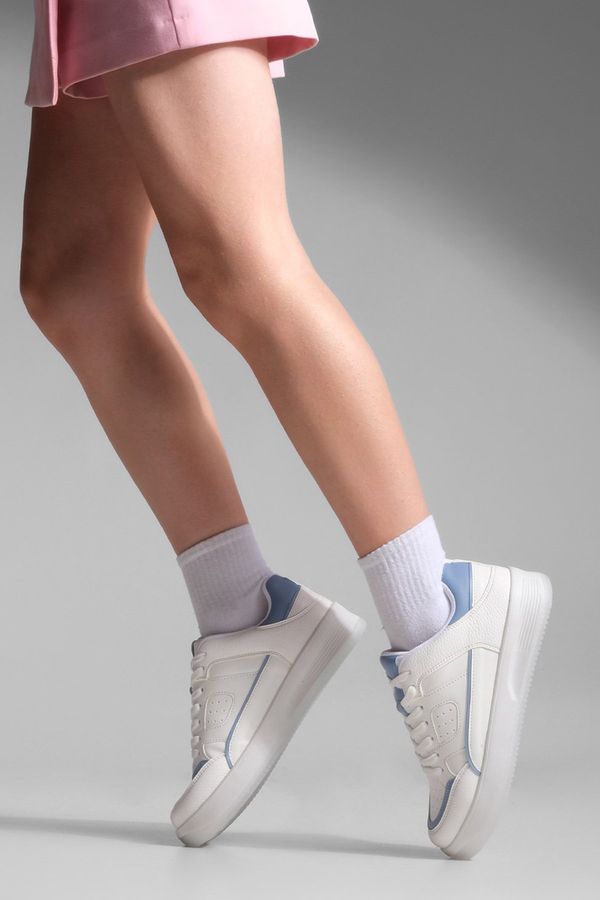 Marjin Marjin Women's Sneaker High Sole Lace Up Sneakers Sitas Blue