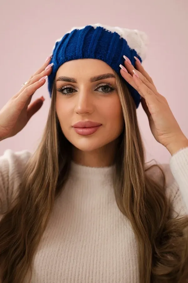 marka niezdefiniowana marka niezdefiniowana Cap with fleece Milano K203 ecru + cornflower