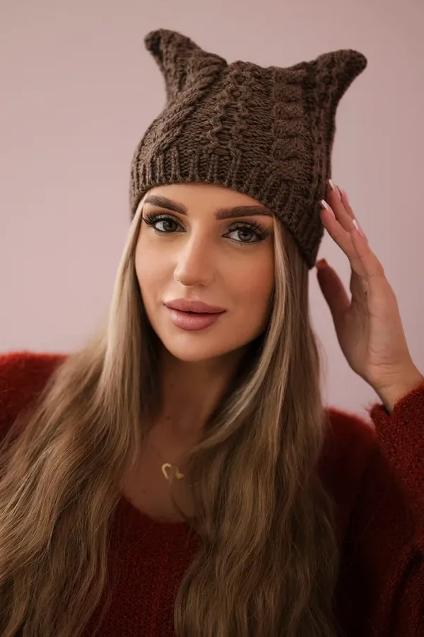 Kesi marka niezdefiniowana Cap with fleece Rabbid K237 cappuccino