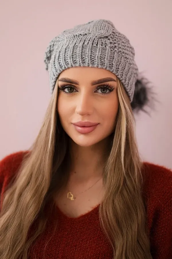 marka niezdefiniowana marka niezdefiniowana Cap with fleece Sandra K210 light gray