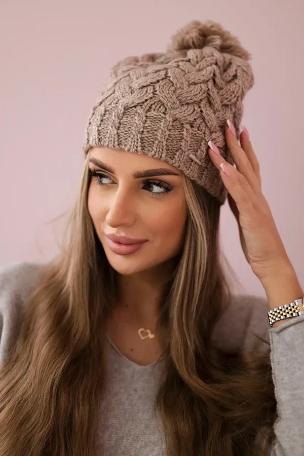 marka niezdefiniowana marka niezdefiniowana Cap with fleece Waleria K307 dark beige