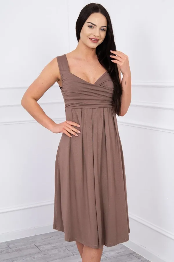 Kesi marka niezdefiniowana Dress with wide straps cappuccino
