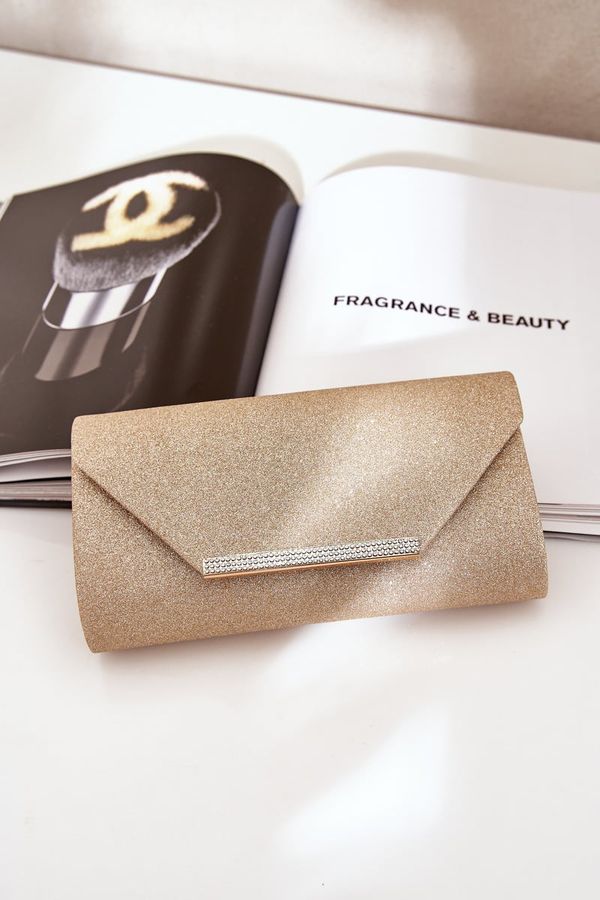 marka niezdefiniowana marka niezdefiniowana Elegant Clutch Bag With Glitter Gold Remiala