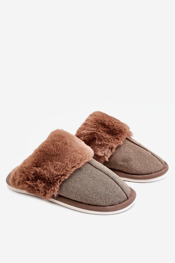 marka niezdefiniowana marka niezdefiniowana Men's Warm Slippers Brown Marcus