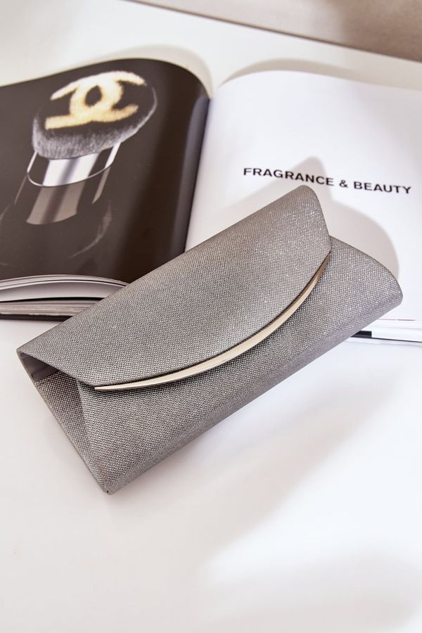 marka niezdefiniowana marka niezdefiniowana Shiny Evening Clutch Bag Gray Sastorea