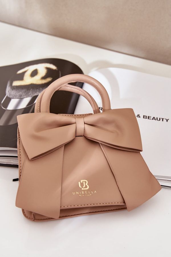 marka niezdefiniowana marka niezdefiniowana Small Bag With Bow Dark Beige Nesehe