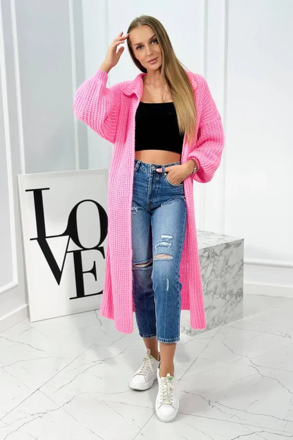 Kesi marka niezdefiniowana Sweater with mohair in a stand-up collar light pink