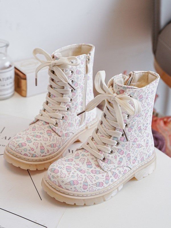 marka niezdefiniowana marka niezdefiniowana Zip-Up Lined Children's Boots Beige Dolida