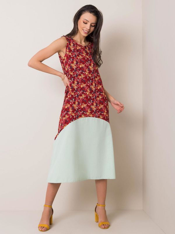 Fashionhunters Maroon Sunflower dress RUE PARIS