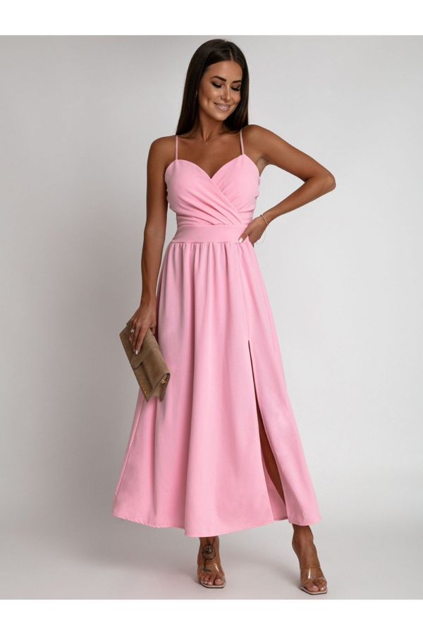FASARDI Maxi dress with straps, pink