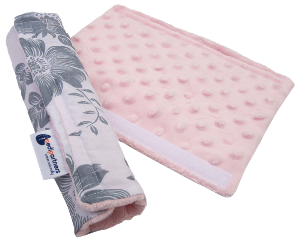 Medi Partners Medi Partners Cotton + Minky car seat belt protector – Berry + pink Minky