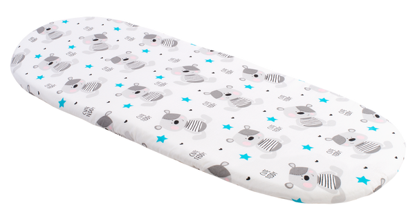 Medi Partners Medi Partners Fitted sheet for a stroller - cotton - Teddy bear, blue