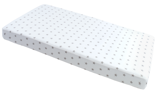 Medi Partners Medi Partners Fitted sheet for crib 120x60 – cotton – Gray stars on white