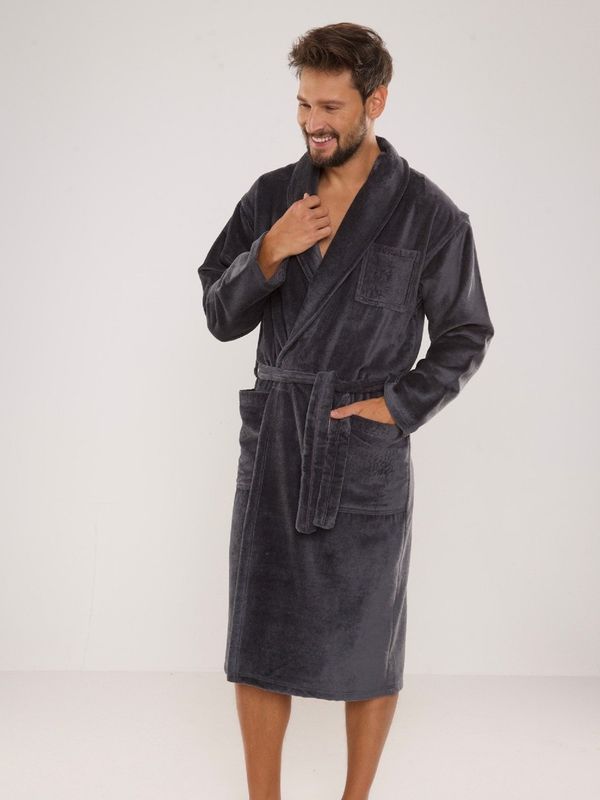 De Lafense Men's bathrobe De Lafense 803 M-2XL grey 045