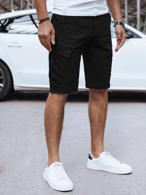 DStreet Men's Black Fabric Dstreet Shorts