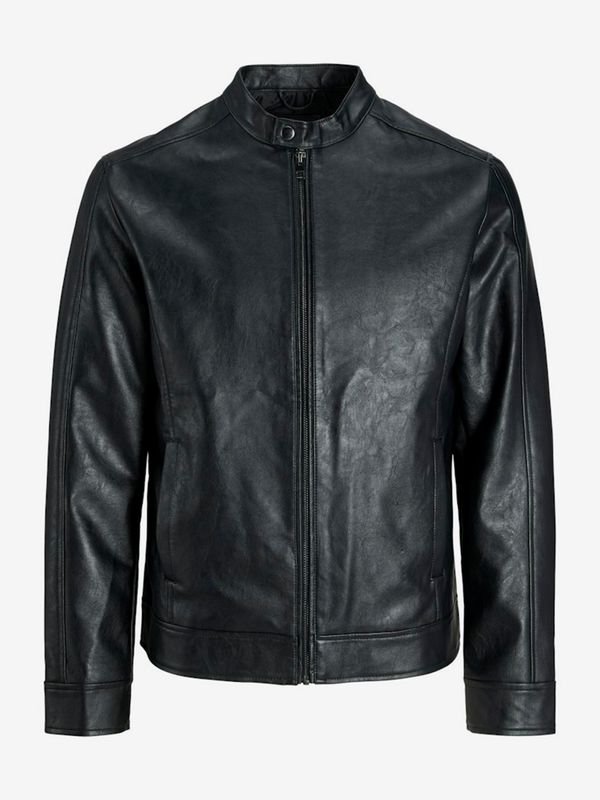 Jack & Jones Men's black imitation leather jacket Jack & Jones Cali