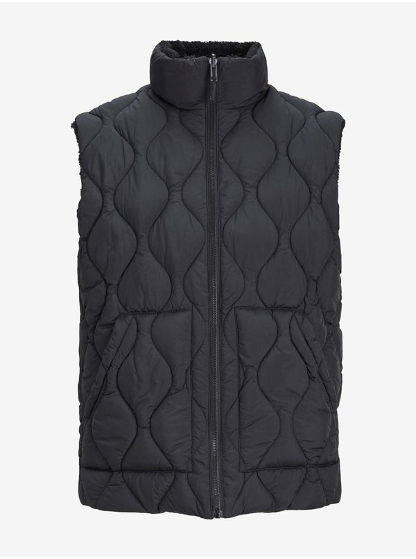 Jack & Jones Men's Black Reversible Vest Jack & Jones Side - Men