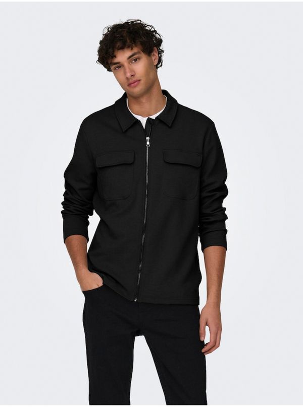 Only Men's Black Shirt Jacket ONLY & SONS New Kodyl - Men