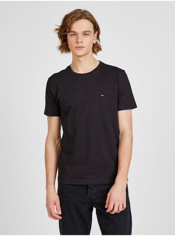 Tommy Hilfiger Men's Black T-Shirt with Tommy Hilfiger Print - Men