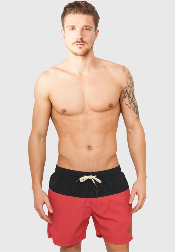 Urban Classics Men's Block Swimsuit Black/Red