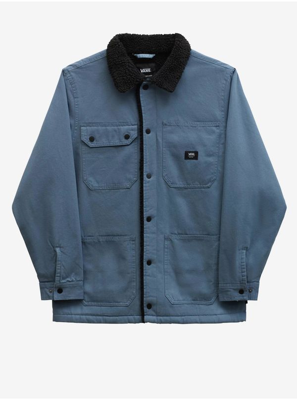 Vans Men's blue denim shirt jacket with faux fur VANS Sherpa - Men