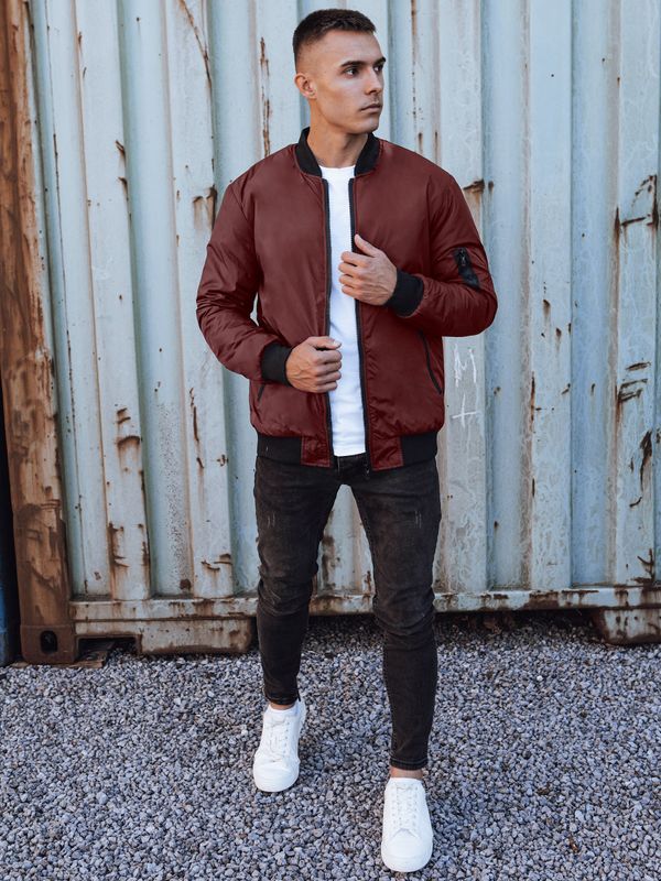 DStreet Men's bomber jacket burgundy Dstreet