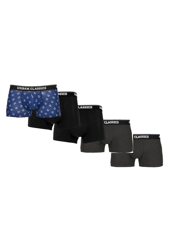 Urban Classics Men's Boxer Shorts 5-pack anchor aop+blk+blk+cha+cha