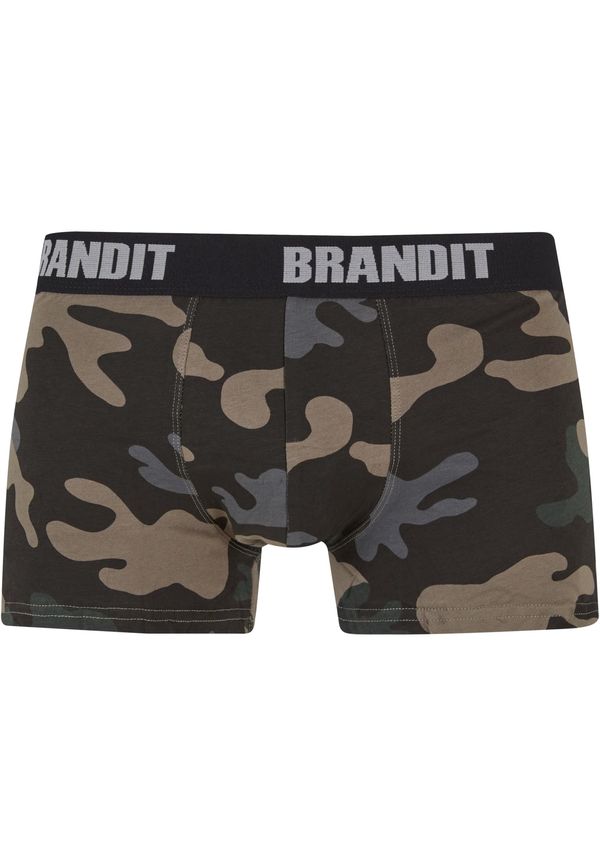 Brandit Men's Boxer Shorts Logo 2 Pack Dark Camouflage/Black