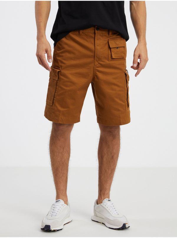Diesel Men's Brown Shorts with Diesel Pockets - Men's