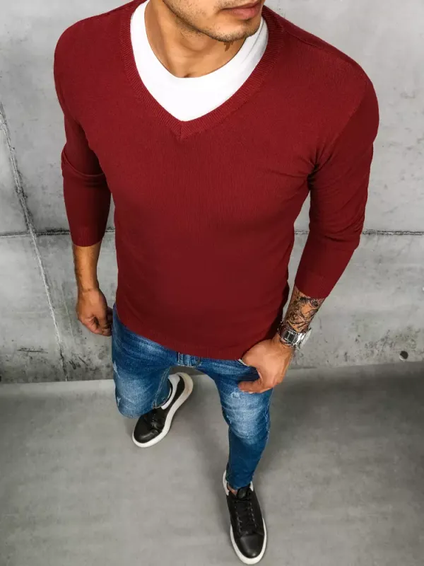 DStreet Men's Burgundy Sweater Dstreet