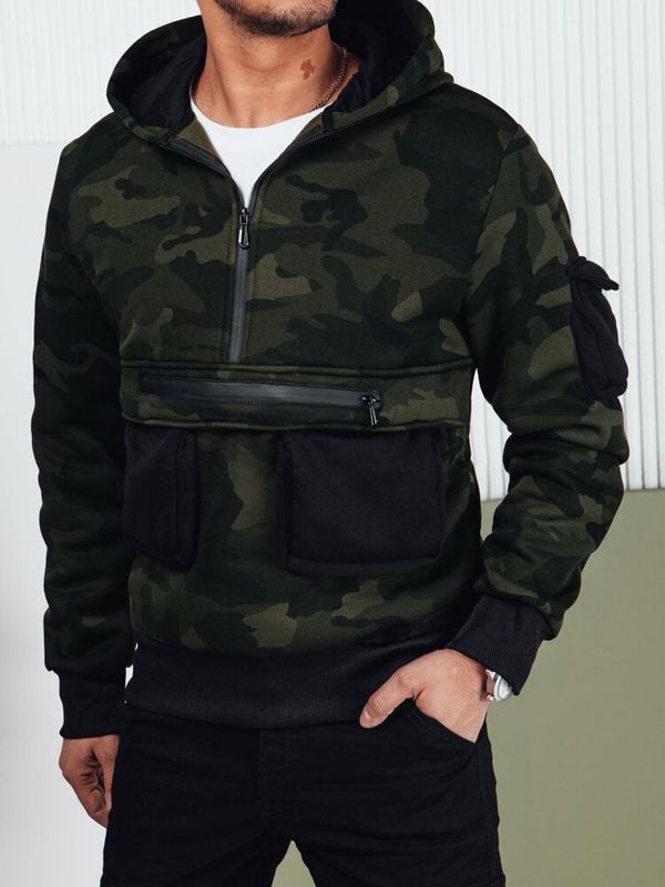 DStreet Men's camouflage hoodie green Dstreet