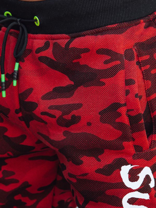 DStreet Men's camouflage sweatpants with red print Dstreet