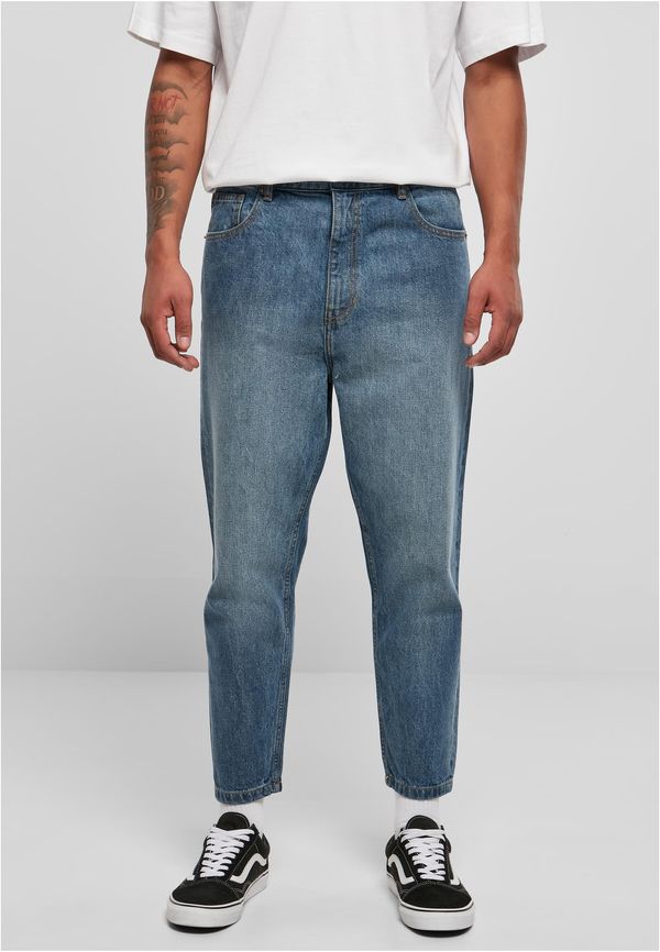 Urban Classics Men's Cropped Tapered Jeans Blue