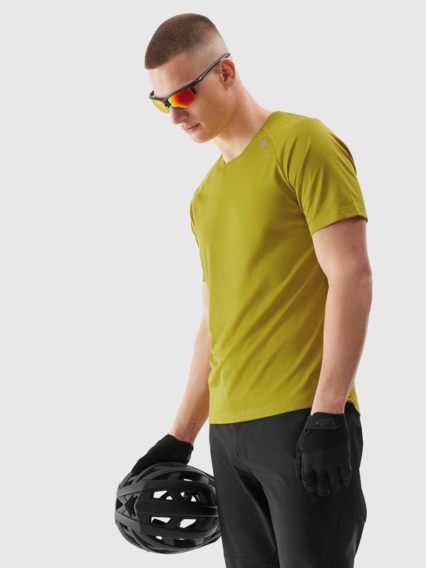 4F Men's Cycling Quick-Drying T-Shirt 4F - Yellow
